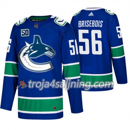 Vancouver Canucks tröja Guillaume Brisebois 56 50th Anniversary 2019-2020 Adidas Blå Authentic - NHL Tröjor Herr Vancouver Canucks tröja Guillaume Brisebois 56 50th Anniversary 2019-2020 Adidas Blå Authentic - NHL Tröjor Herr